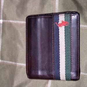 Polo by Ralph Lauren Brown Leather Wallet with Stripe